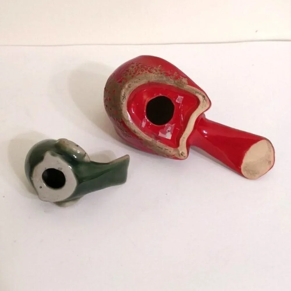 Lot of 2 Pier 1 Birds Figurine Decor Enamelware Farmhouse‎ Shelf Sitter